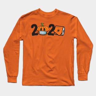 2020 Pumpkin In Mask Toilet Paper Halloween Gift Long Sleeve T-Shirt